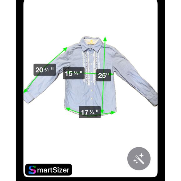 Brooks brothers ruffle front button down stripe and plaid  shirt size 2 - Picture 3 of 5